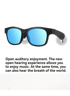M MIAOYAN New glasses Bluetooth headset 5.0 dual-ear bone conduction call mobile phone universal smart sunglasses Bluetooth headset (gray lens)  - Image 3
