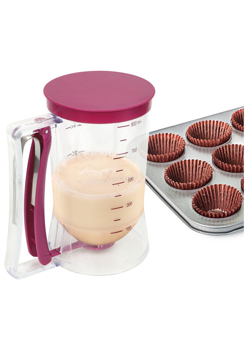 AMM Purple Batter Dispenser for Cupcakes, Pancakes, Cookies, and Waffles – Easy-Pour Measuring Cup & Cream Separator Baking Tool"  - Image 2