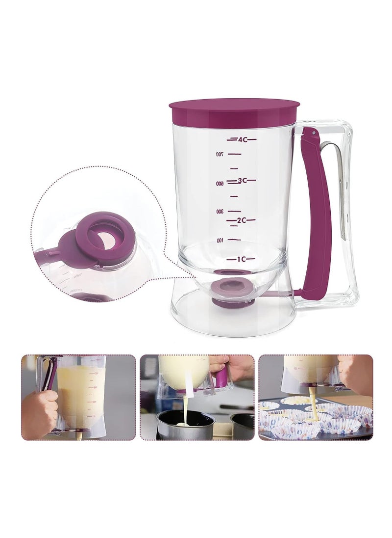 AMM Purple Batter Dispenser for Cupcakes, Pancakes, Cookies, and Waffles – Easy-Pour Measuring Cup & Cream Separator Baking Tool"  - Image 5