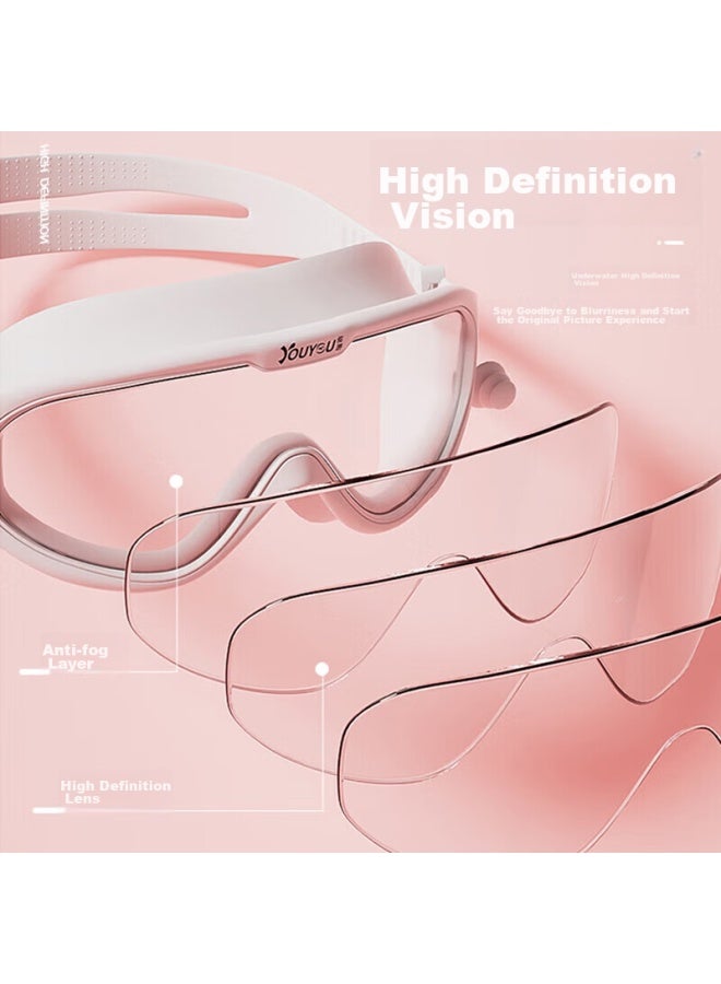 YouYou You Swimming Goggles, Myopia Gl, Swim Cap, Waterproof, Anti-fog, High-definition, Large Frame Swimming Goggles, Six-piece Set, 60216, White Transparent, 500 Degrees - Image 3