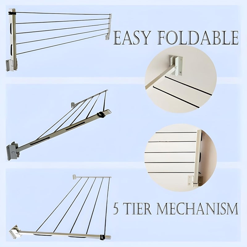 APPLICE APPLICE Collapsible Cloth Drying Stand Foldable Drying Rack and Hanger for Cloth Drying SpaceSaving and Rotatable Clothes Stand for Drying Dress Drying Stand for Clothes - Image 4