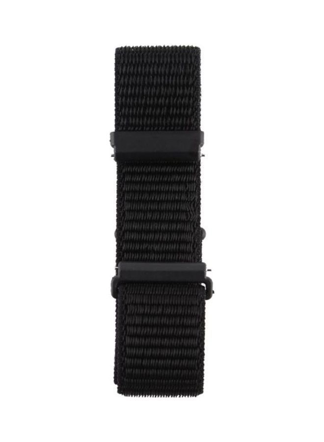 NIBEMINENT Nylon Watchband with Hook and Loop Fastener For Fitbit Versa/Versa 2 Black - Image 2