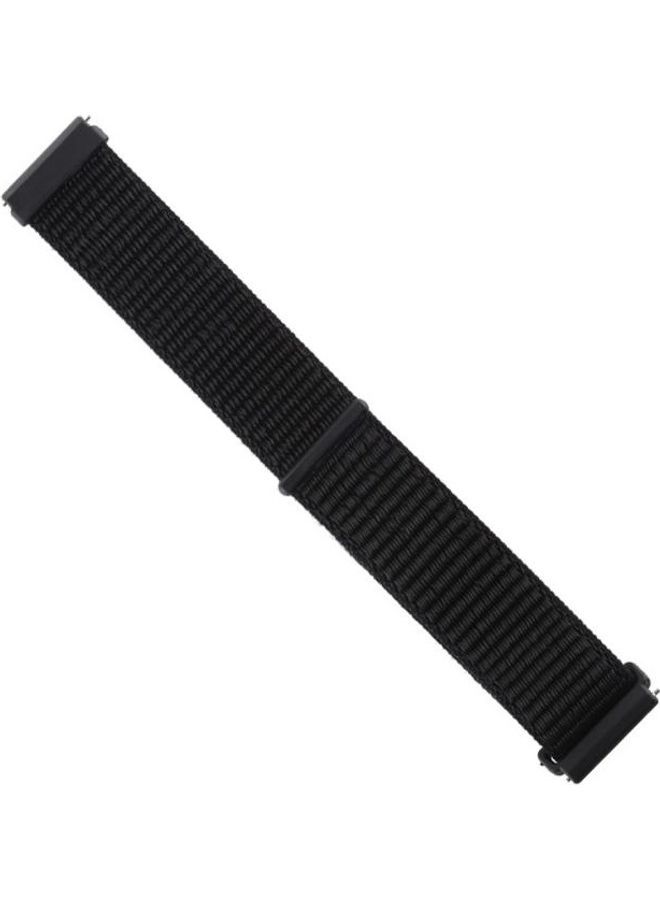 NIBEMINENT Nylon Watchband with Hook and Loop Fastener For Fitbit Versa/Versa 2 Black - Image 3