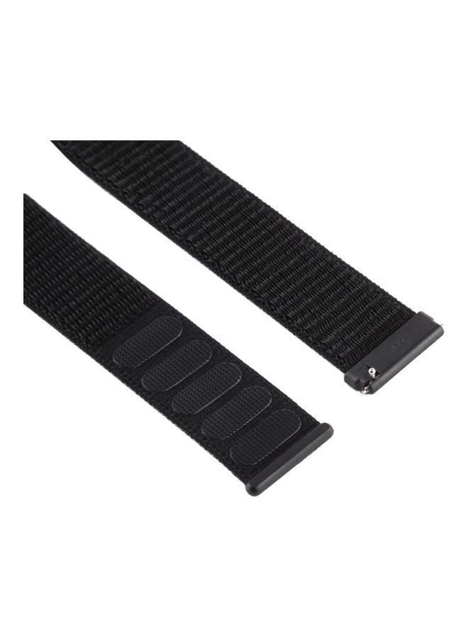 NIBEMINENT Nylon Watchband with Hook and Loop Fastener For Fitbit Versa/Versa 2 Black - Image 4