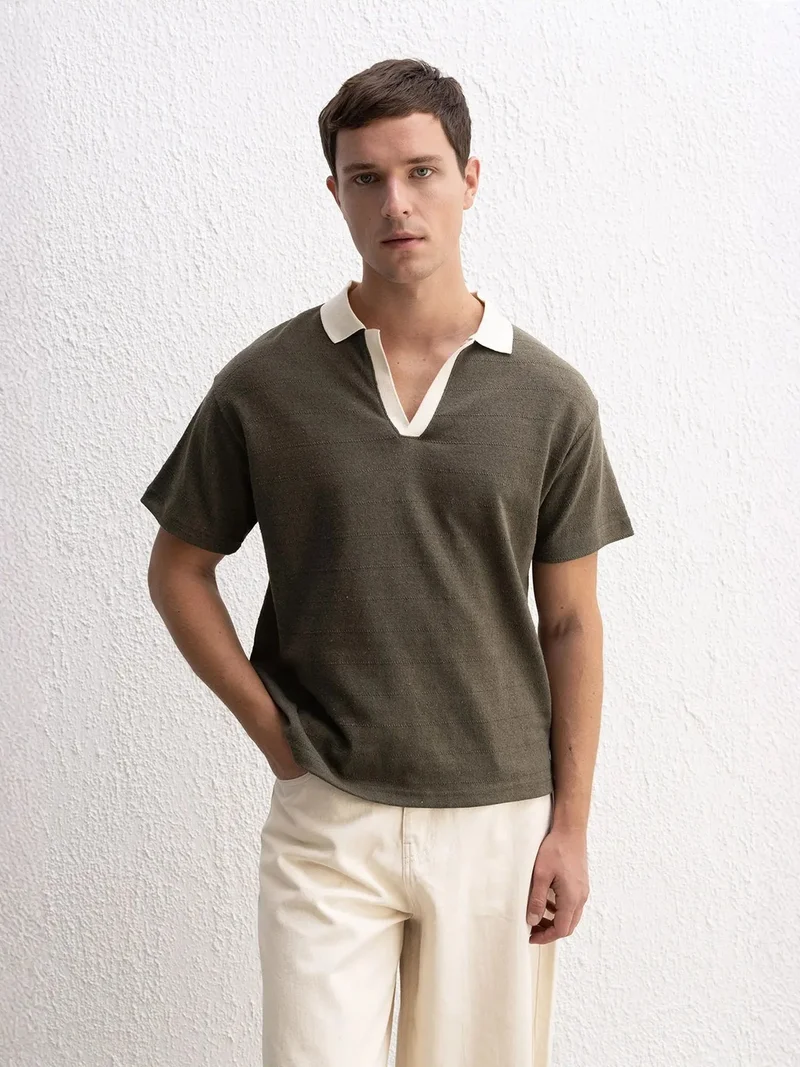 Giesto Khaki Green GIESTO Comfort Fit Polo T-Shirt for Men | Best Price UAE