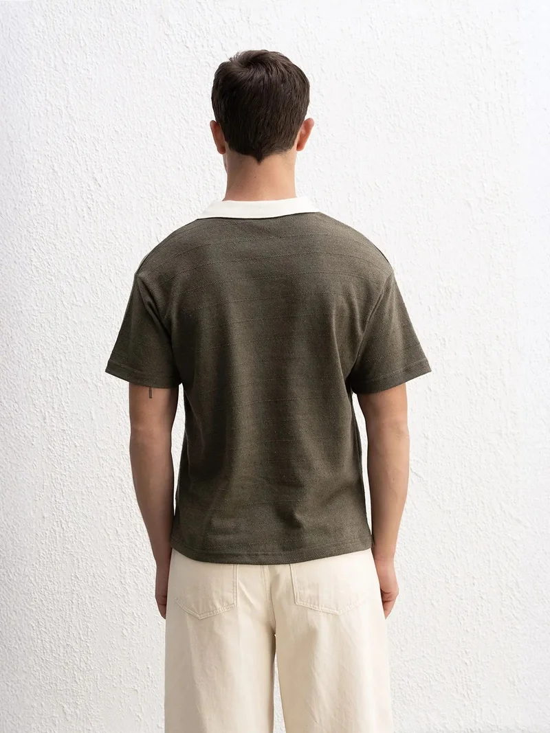 Giesto Khaki Green GIESTO Comfort Fit Polo T-Shirt for Men | Best Price UAE