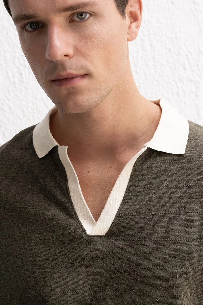 Giesto Khaki Green GIESTO Comfort Fit Polo T-Shirt for Men | Best Price UAE