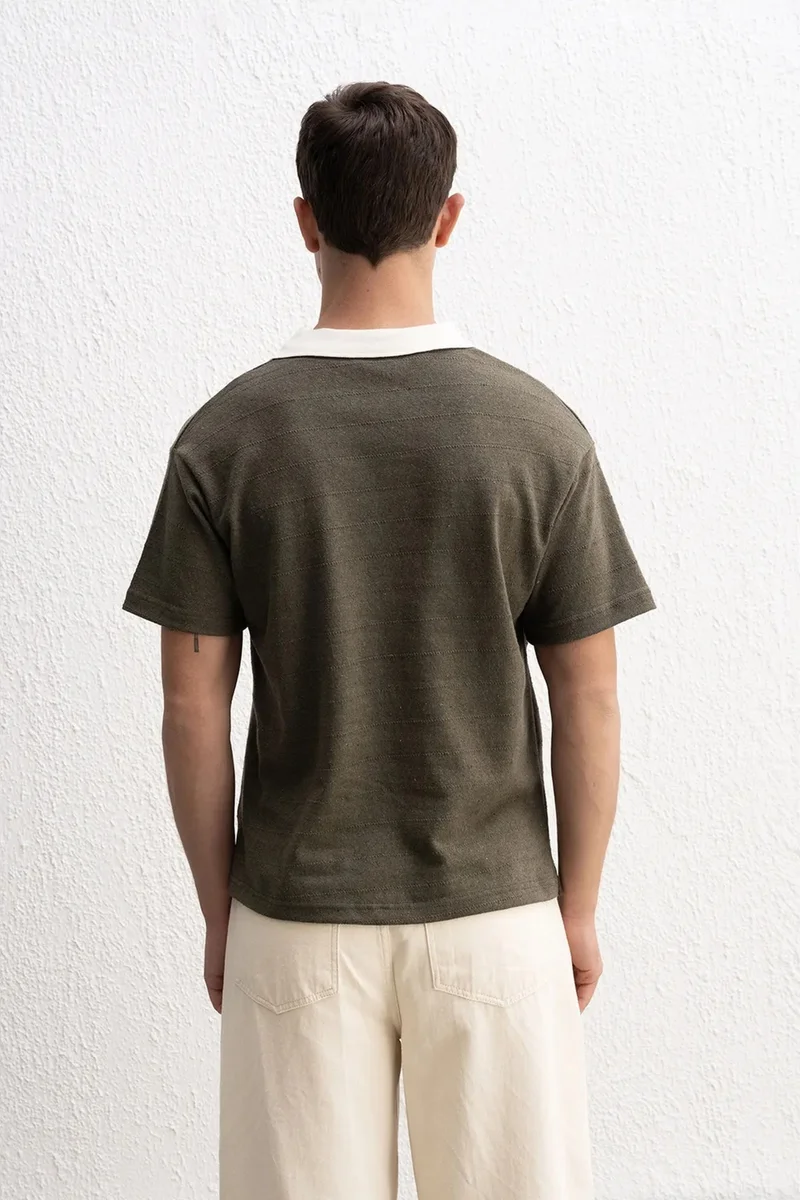 Giesto Khaki Green GIESTO Comfort Fit Polo T-Shirt for Men | Best Price UAE