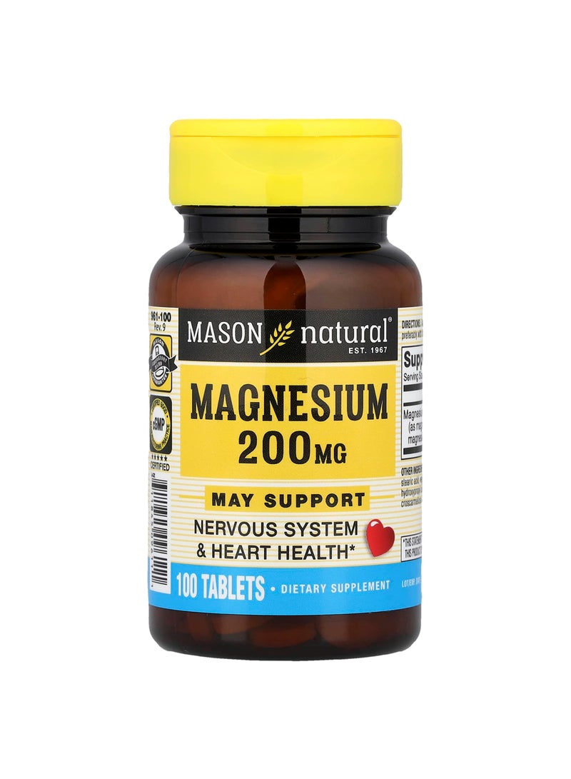 Magnesium, 200 mg, 100 Tablets