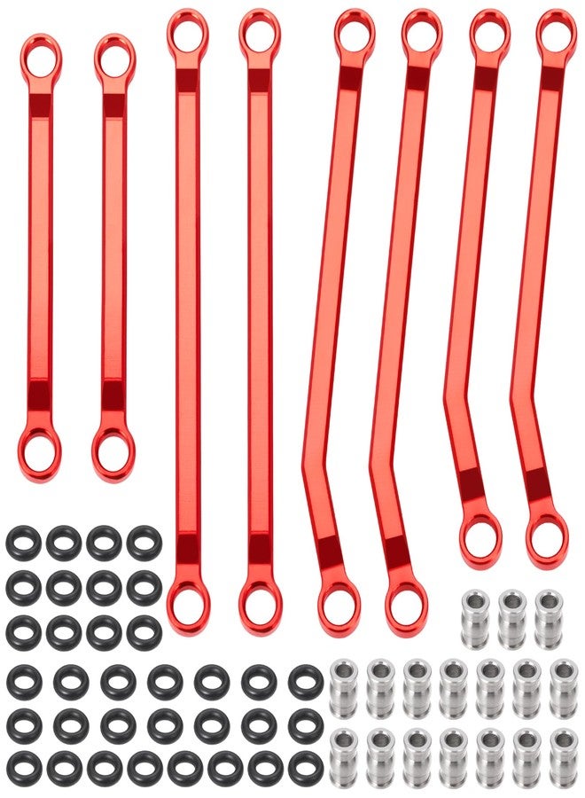 MORFUM Ascent-18 High Clearance Chassis Links Linkage 4 Links Set CNC Aluminum Linkage Set RC Links Linkage Set for Redcat Ascent-18 1/18 RC Crawler Car Upgrades Parts (Red) - Image 1