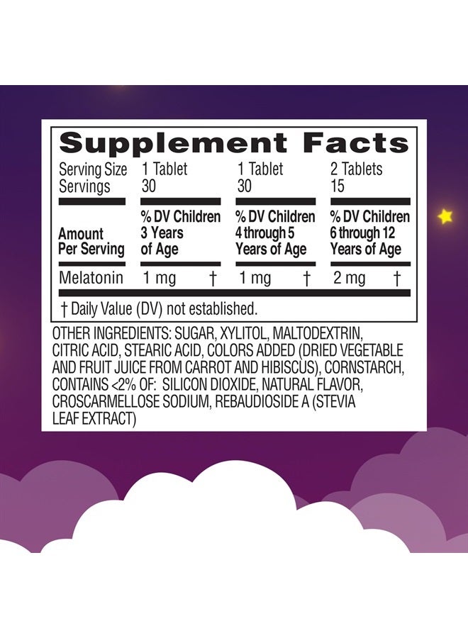 Zarbee's Kids 1mg Melatonin Chewable Tablet, Effective Sleep Supplement Natural Grape Flavor Tablets for Children Ages 3 and Up, 30 Count - Image 5