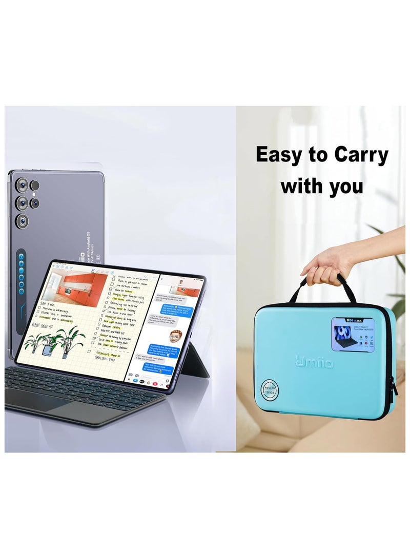 Umiio Smart Tablet S24 Ultra 10.1-inch HD Display with Touchpad Keyboard/Case and EWB Handbag 12GB RAM 512GB ROM Dual SIM 5G Network Android WiFi GPS Slim Tab Blue  - Image 5