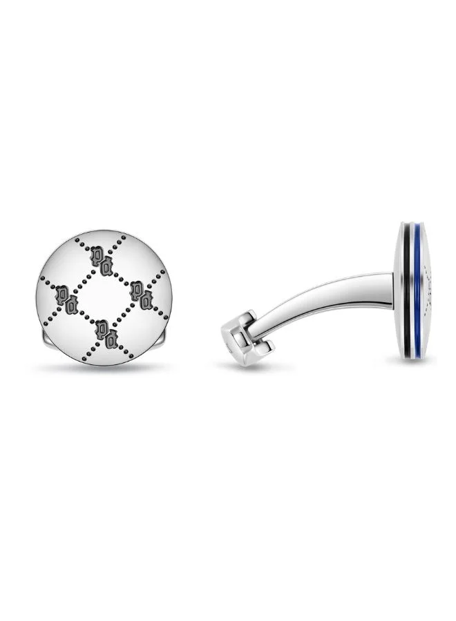 POLICE Iconic Monogram Cufflinks For Men Silver