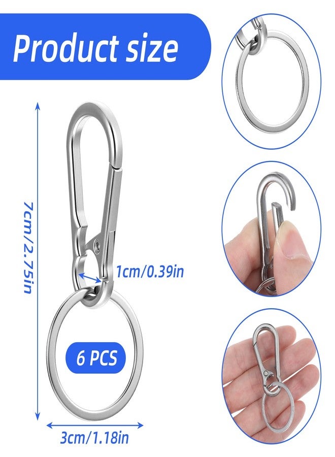 oruola مجموعة أورولا من 6 مشابك لبطاقات تعريف الكلاب، حامل متين لبطاقات التطعيم ضد داء الكلب، مشابك من الفولاذ المقاوم للصدأ، حامل آمن لبطاقات تعريف الحيوانات الأليفة، مشبك سهل التغيير، فضي - Image 3