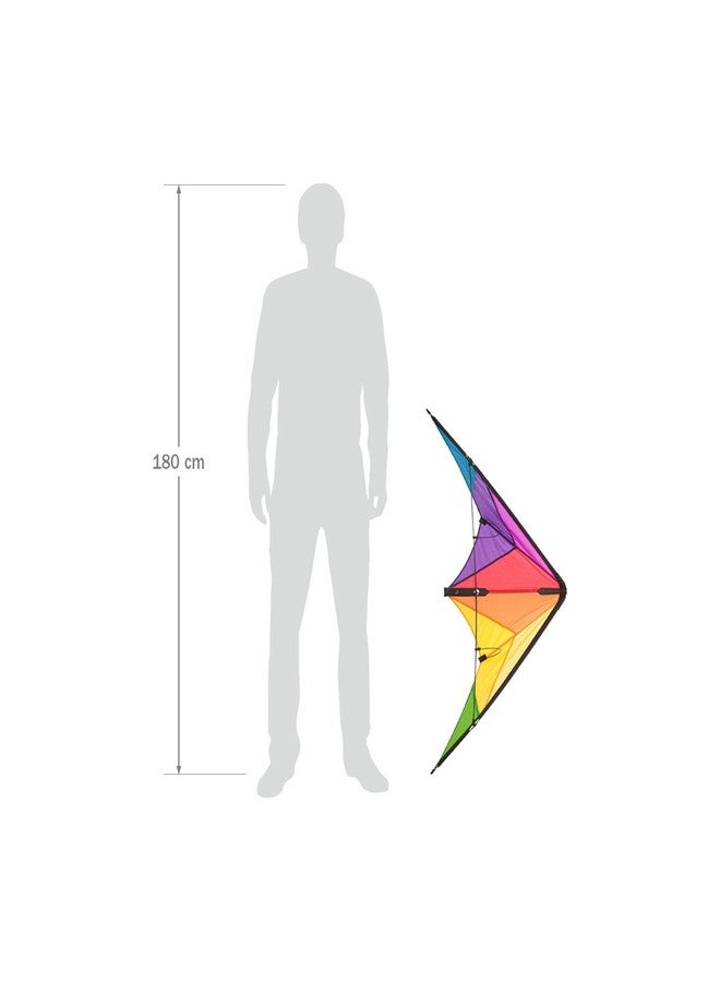 HQ Kites Beach and Fun Calypso II Radical- Beginner Stunt Kite - 43 Inch Dual - Line Sport Kite, Color: Rainbow - Active Outdoor Fun for Ages 8 Years and Up - Perfect for Adults or Children - Image 3