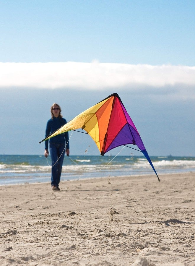 HQ Kites Beach and Fun Calypso II Radical- Beginner Stunt Kite - 43 Inch Dual - Line Sport Kite, Color: Rainbow - Active Outdoor Fun for Ages 8 Years and Up - Perfect for Adults or Children - Image 2