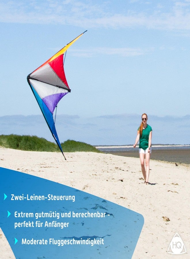 HQ Kites Beach and Fun Calypso II Radical- Beginner Stunt Kite - 43 Inch Dual - Line Sport Kite, Color: Rainbow - Active Outdoor Fun for Ages 8 Years and Up - Perfect for Adults or Children - Image 5