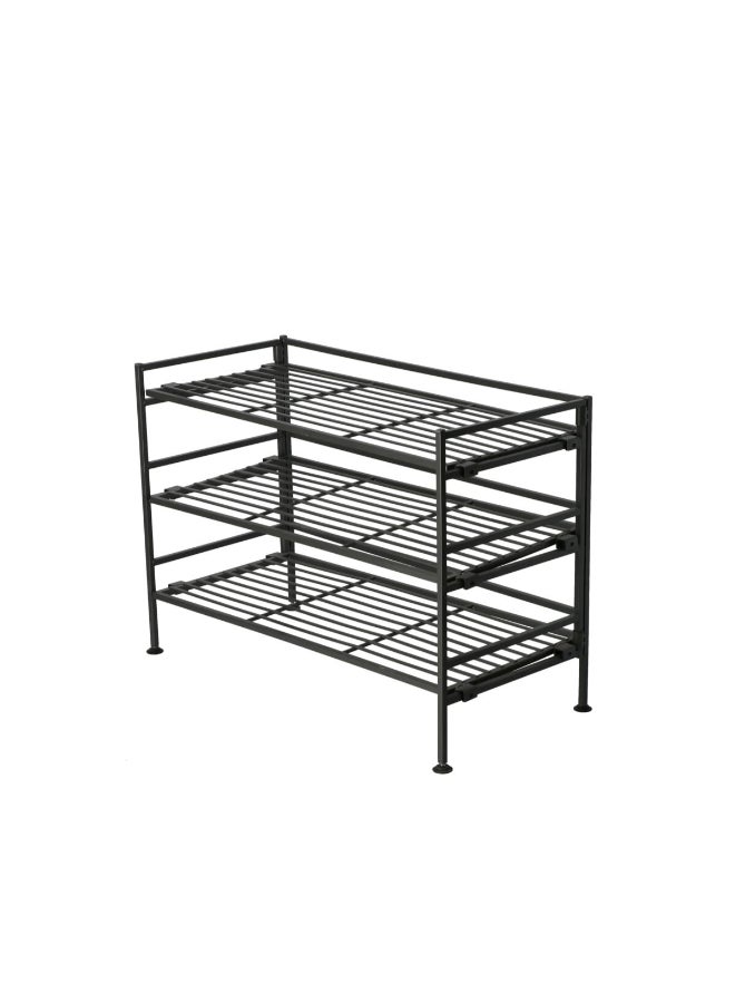 سيفيل كلاسيكس SHE04133 رف أحذية مستطيل 3 طبقات بتصميم أنيق وحديث أسود 69.6 × 47.8 × 8.05 سم - Image 4