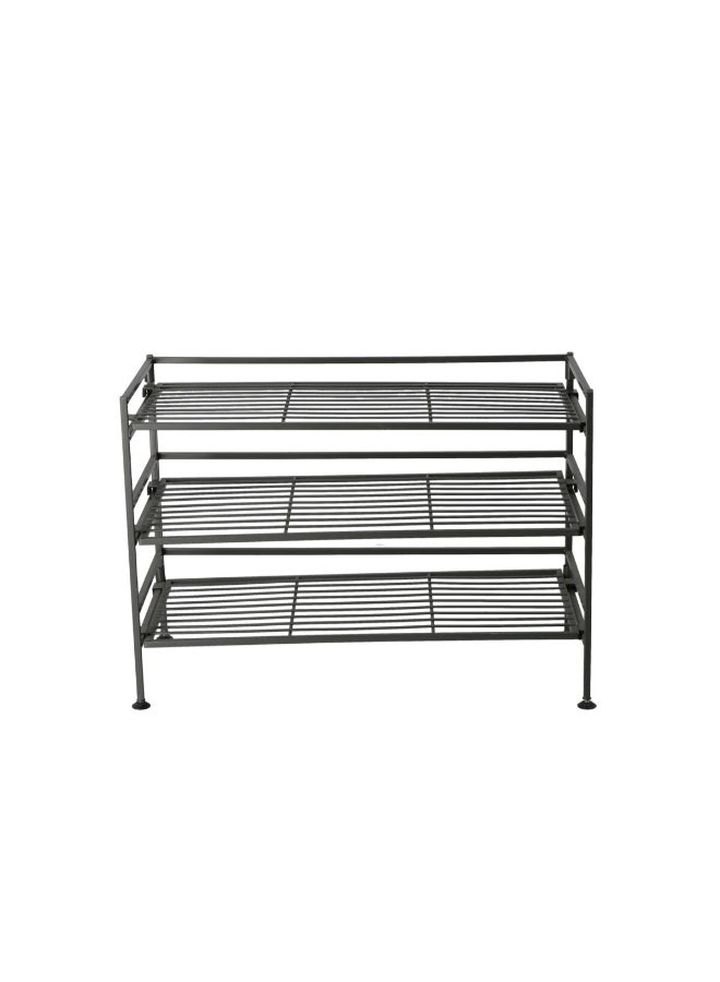 سيفيل كلاسيكس SHE04133 رف أحذية مستطيل 3 طبقات بتصميم أنيق وحديث أسود 69.6 × 47.8 × 8.05 سم - Image 1