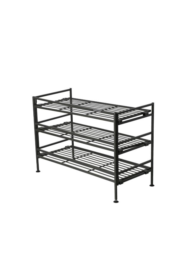 سيفيل كلاسيكس SHE04133 رف أحذية مستطيل 3 طبقات بتصميم أنيق وحديث أسود 69.6 × 47.8 × 8.05 سم - Image 2