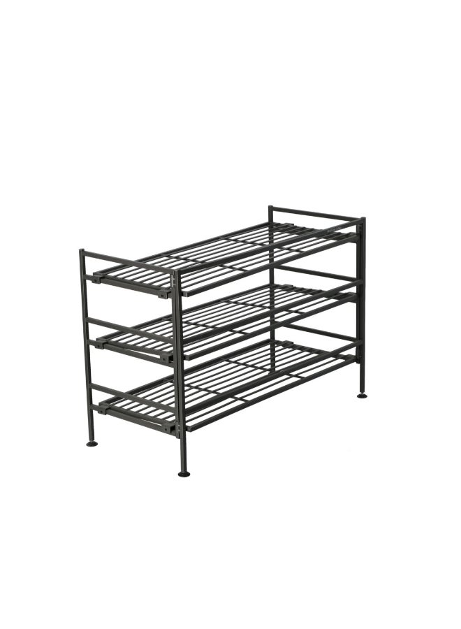 سيفيل كلاسيكس SHE04133 رف أحذية مستطيل 3 طبقات بتصميم أنيق وحديث أسود 69.6 × 47.8 × 8.05 سم - Image 5
