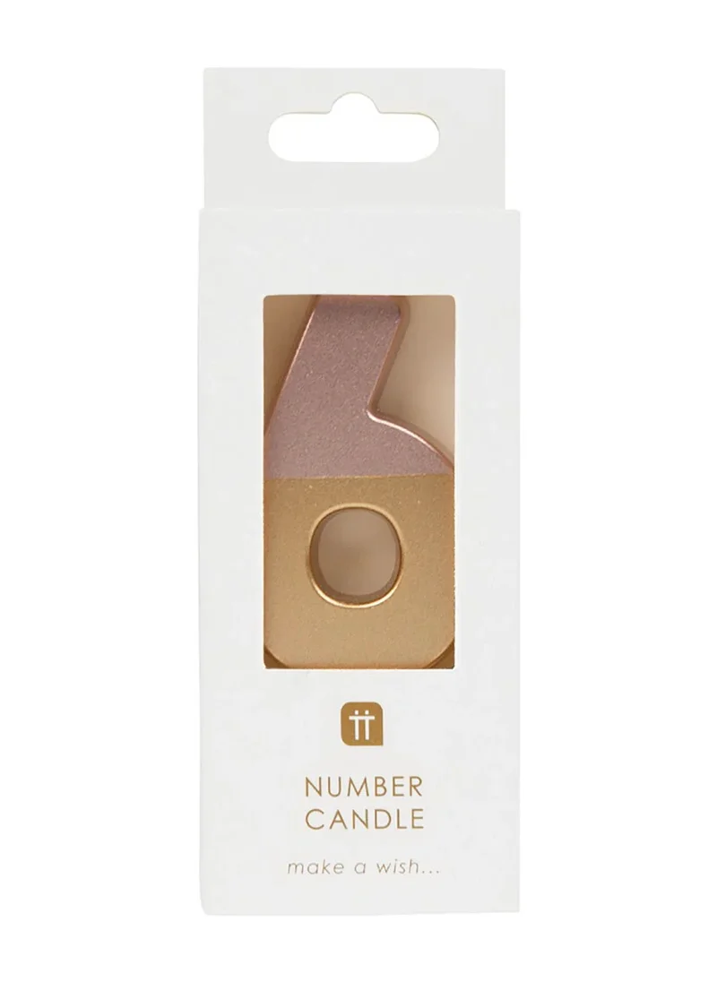 Talking Tables Talking Tables 6 Number Birthday Candles, Rose Gold Number Candle, Candle for Birthday Cake Topper, Anniversary Cake Number Candle. Candle stick for special occasions such as birthday and Anniversary (6 Number Candle, Rose Gold Dipped )