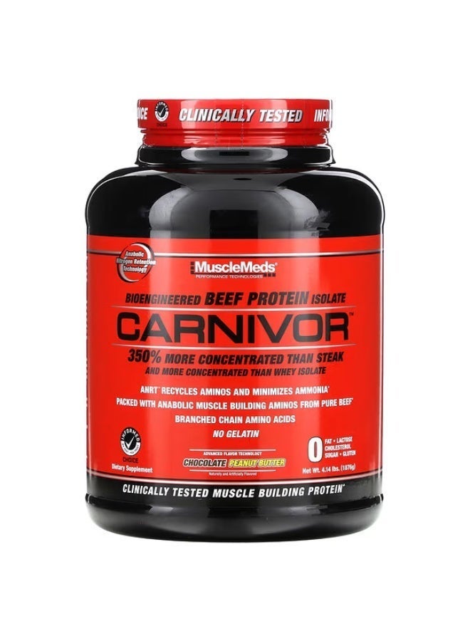Musclemeds, Carnivor, Bioengineered Beef Protein Isolate, Chocolate Peanut Butter, 4.14 Lbs (1,876 G)