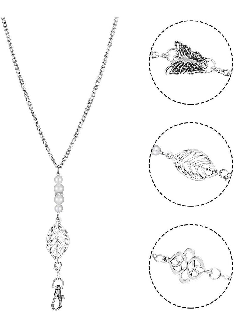 SYOSI Badge Lanyard Necklaces Set Badge Reel Lanyard Women Stainless Steel Chain with Buckle and  Transparent Waterproof ID Holder for Nurse Office Worker - Image 3