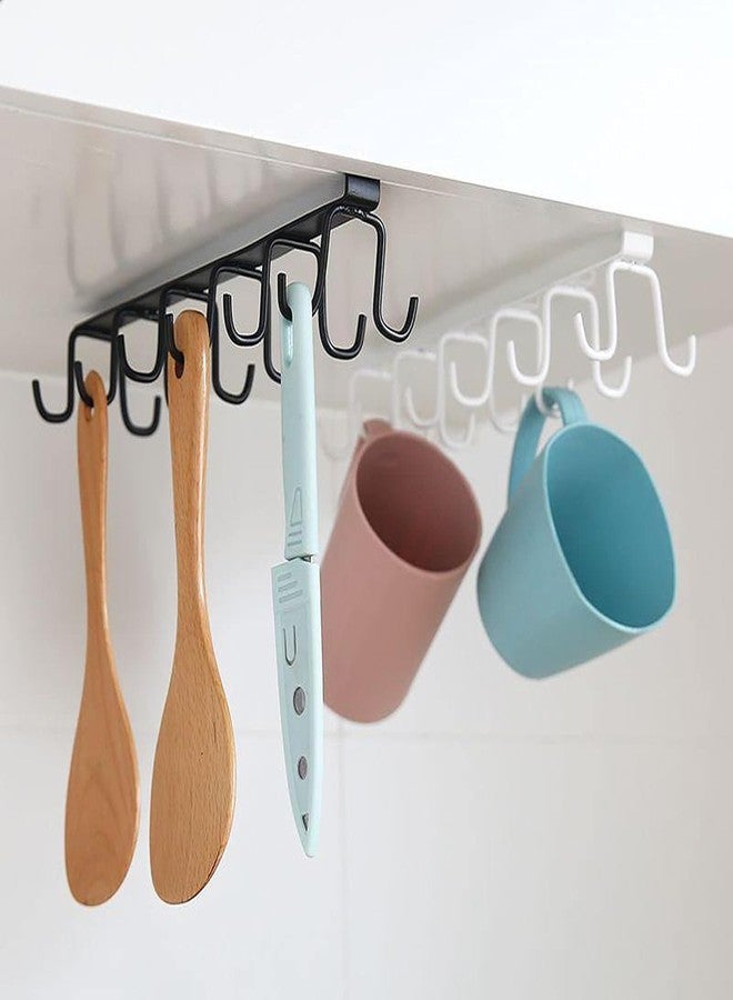 Rexez Kitchen Cabinet Mug Hook – Double Row Cup Holder Organizer, Wall-Mounted Storage Rack for Mugs, Cups & Utensils, Multifunction Bathroom & Household Hanger (Pack of 1) - Image 3