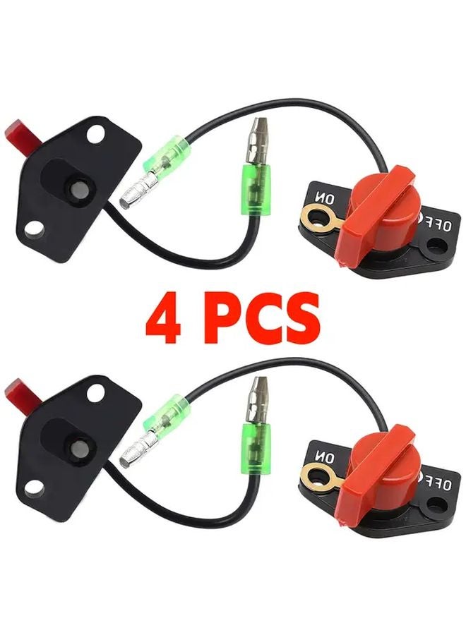 4pcs Engine Stop Switch Compatible with EX13 EX17 EX21 EX27 EX30 EX35 EX40 EH36 EH41 EY20 EY28 Models - Image 1