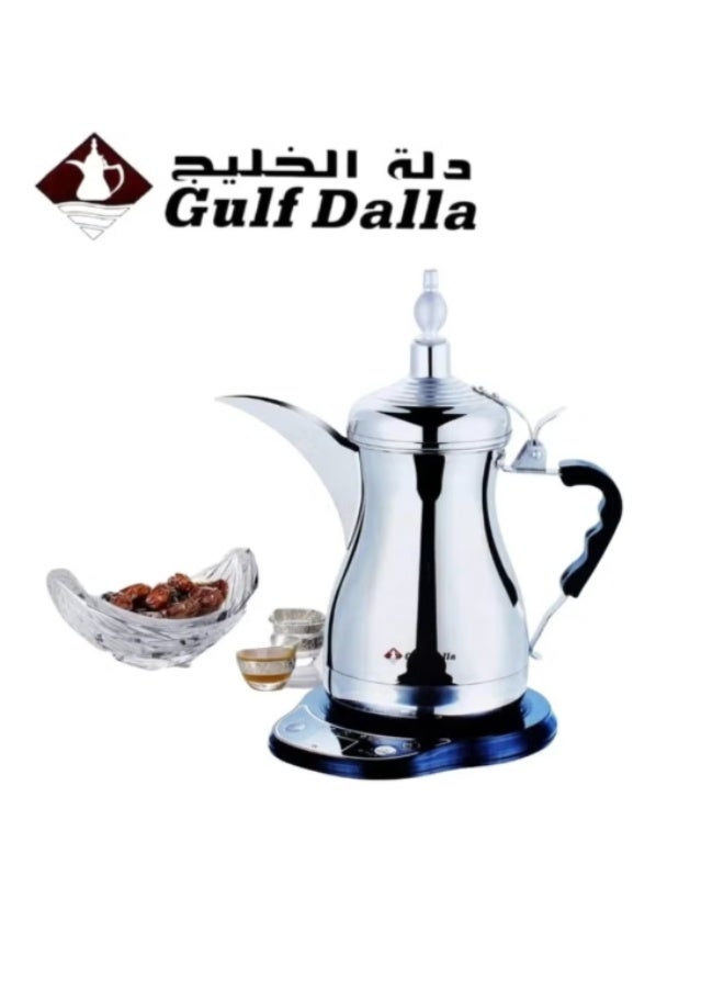 غالف دالا ماكينة تحضير القهوة العربية الكهربائية 1 لتر – ستانلس ستيل فضي مع شاشة عرض وتنبيه صوتي وإيقاف تلقائي واحتفاظ بالحرارة - Image 1