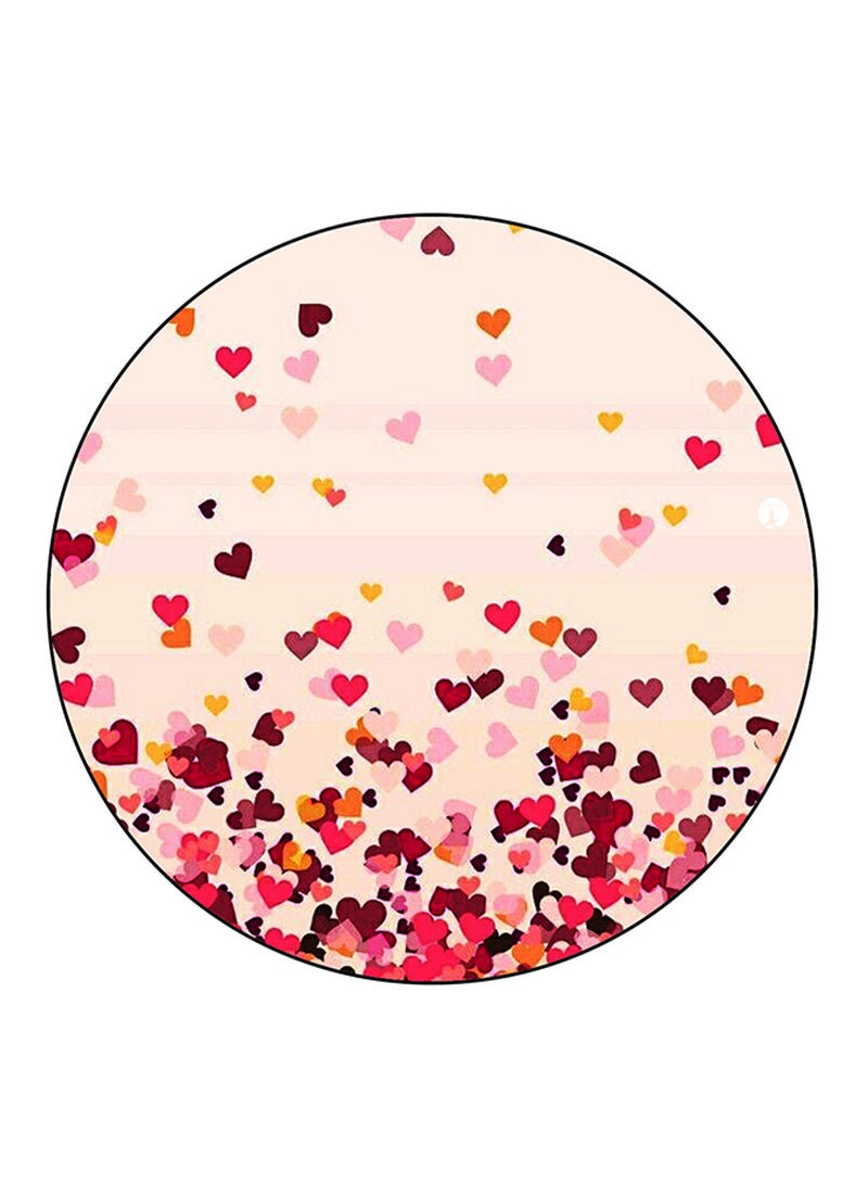 RKN Hearts Printed Mouse Pad  Round  Multicolour