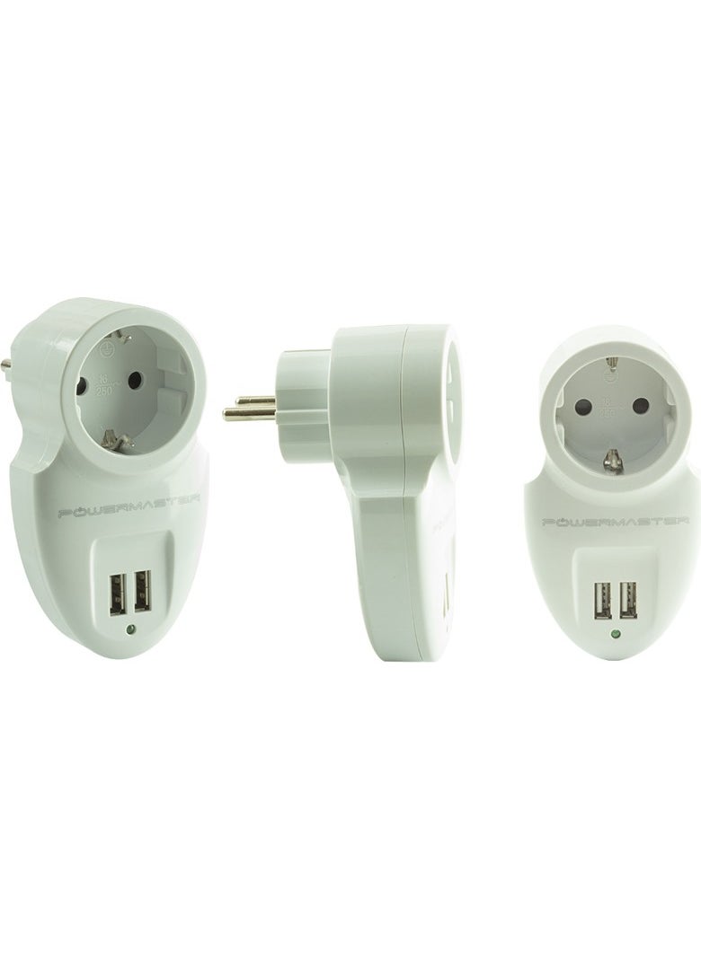 Powermaster - Double USB Single Surge Protected Socket (79 x 155 mm) - Image 1