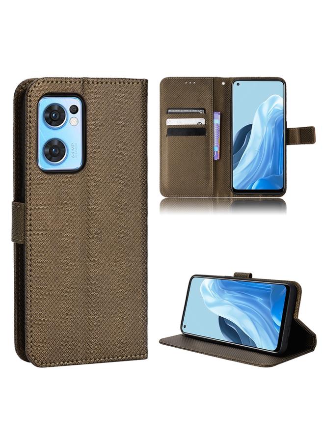 اس-توب جراب لهاتف OPPO Reno7 5G / Find X5 Lite جراب هاتف جلدي بنسيج ماسي - Image 1