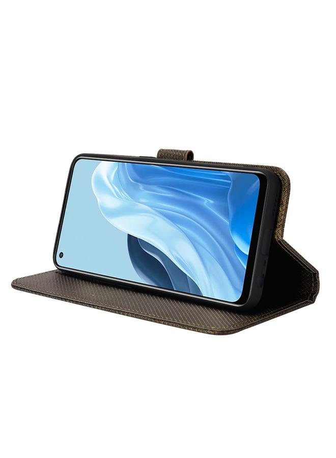 اس-توب جراب لهاتف OPPO Reno7 5G / Find X5 Lite جراب هاتف جلدي بنسيج ماسي - Image 5