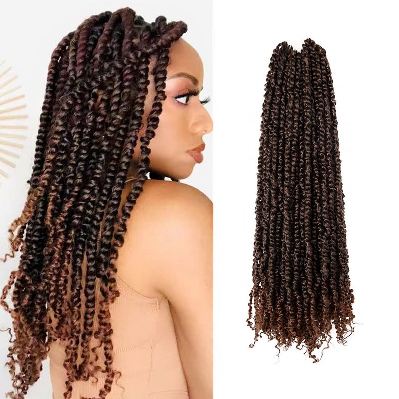 BOHOBABE Pretwisted Passion Twist Crochet Hair 18 Inch Long Prelooped Crochet Passion Twist Braiding Hair 8 Packs Soft Bohemian Twists T30