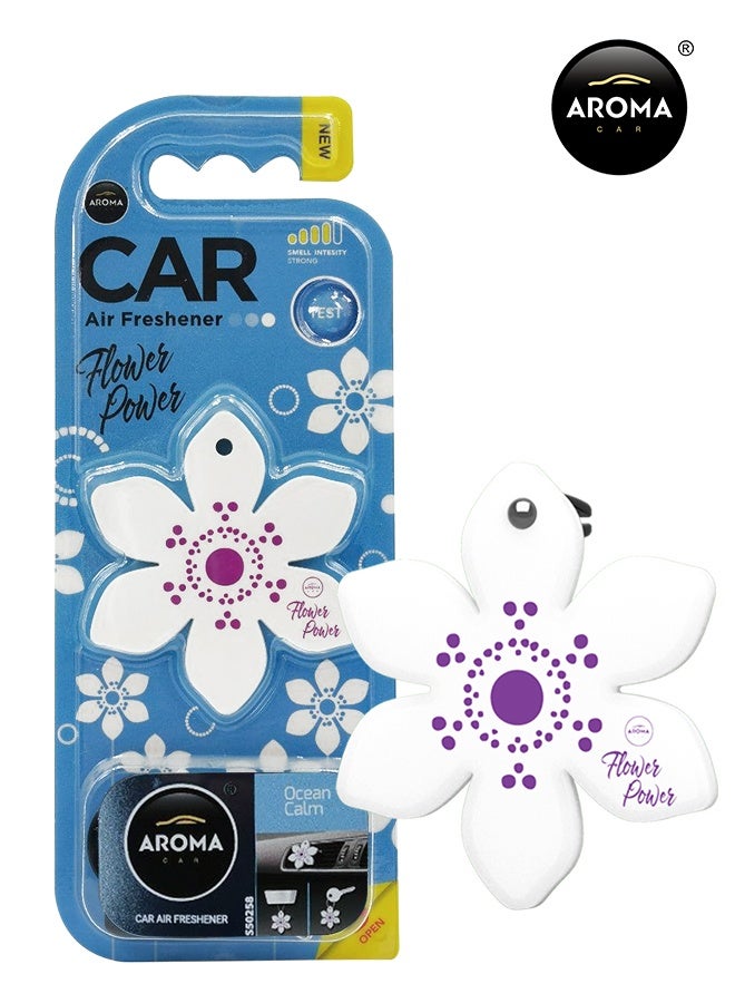 Aroma Car Air Freshener Flower Power Ocean Calm – Long-Lasting Fragrance for Car Vent, Elegant Flower Design, Natural Scent, Spill-Proof, Easy Clip-On Installation - Image 1