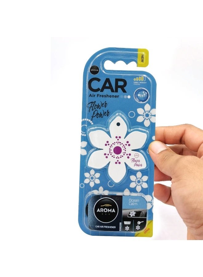 Aroma Car Air Freshener Flower Power Ocean Calm – Long-Lasting Fragrance for Car Vent, Elegant Flower Design, Natural Scent, Spill-Proof, Easy Clip-On Installation - Image 2