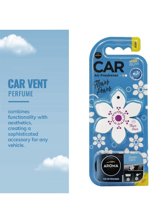 Aroma Car Air Freshener Flower Power Ocean Calm – Long-Lasting Fragrance for Car Vent, Elegant Flower Design, Natural Scent, Spill-Proof, Easy Clip-On Installation - Image 3