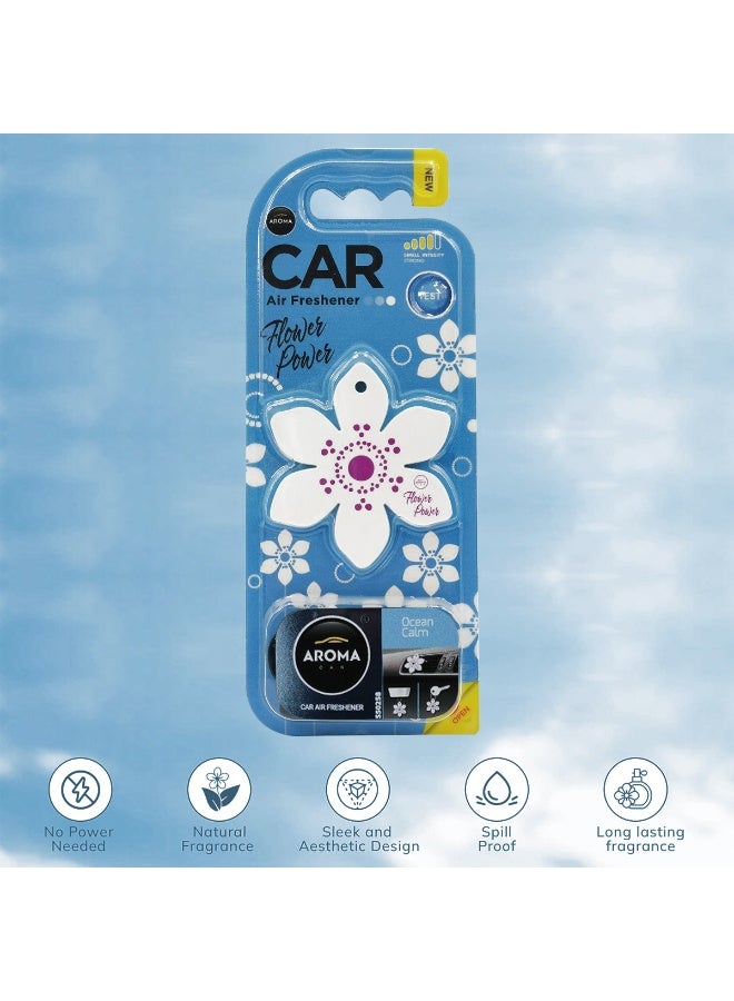 Aroma Car Air Freshener Flower Power Ocean Calm – Long-Lasting Fragrance for Car Vent, Elegant Flower Design, Natural Scent, Spill-Proof, Easy Clip-On Installation - Image 4