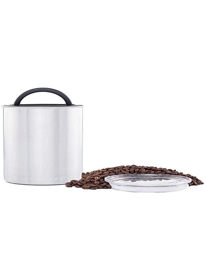 Planetary Design Planetary Design Airscape® Stainless Steel Coffee Canister | Food Storage Container | Patented Inner Plunger Lid REMOVES Excess Oxygen | Don't Buy airtight, Buy AIR-Less (Medium, Brushed Steel) 