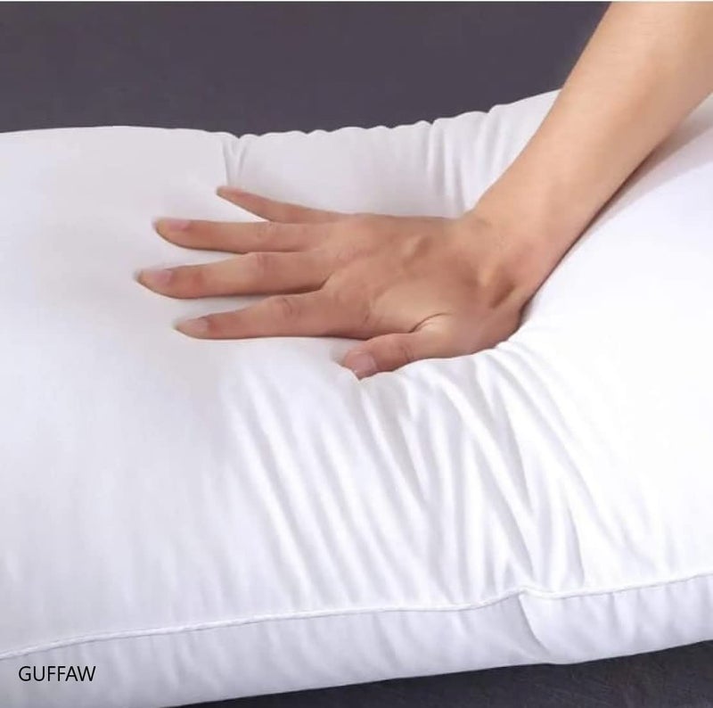 GUFFAW وسادة غوفا من البوليستر ميكروفايبر 14x24 بوصة (بيضاء) عبوة من 1 - Image 2