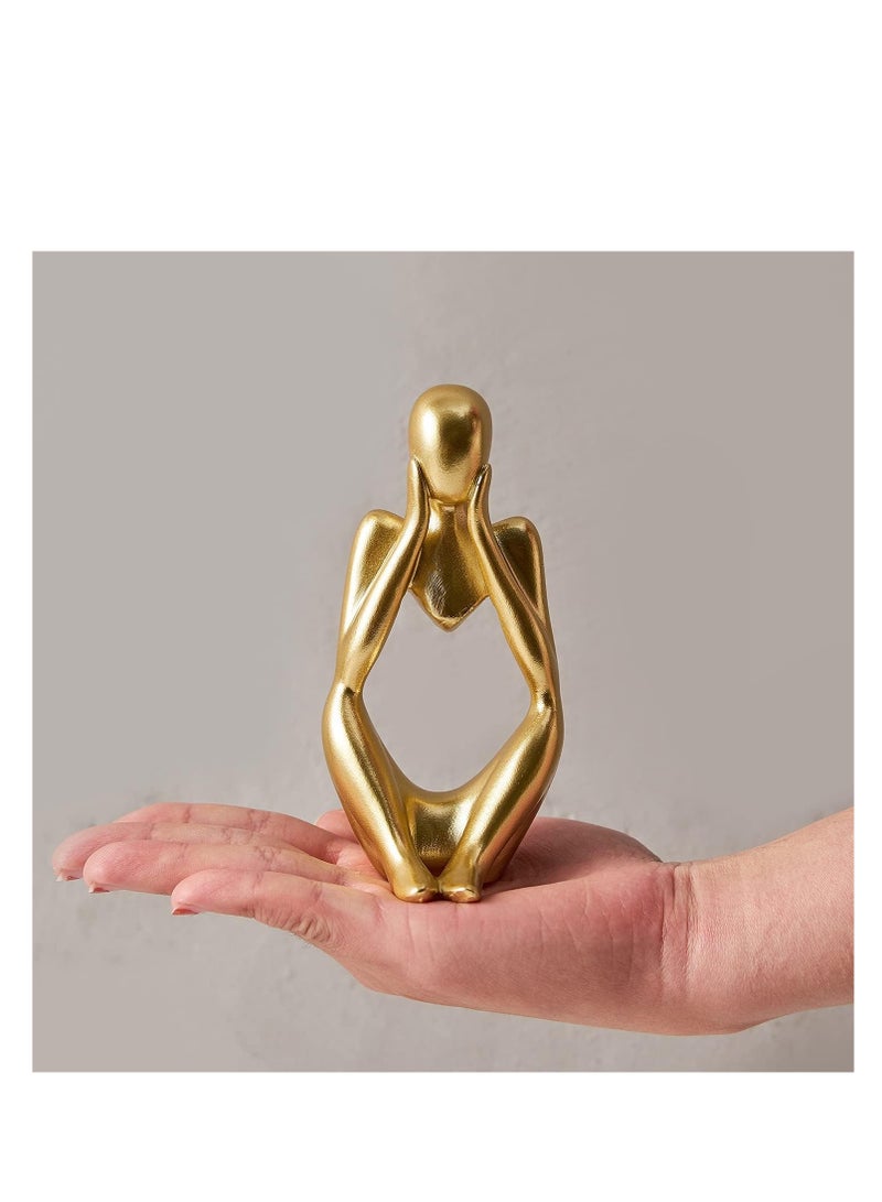 Raxoom Gold Decor Thinker Statue Abstract Art Sculpture, Set of 3, Gold - Image 3
