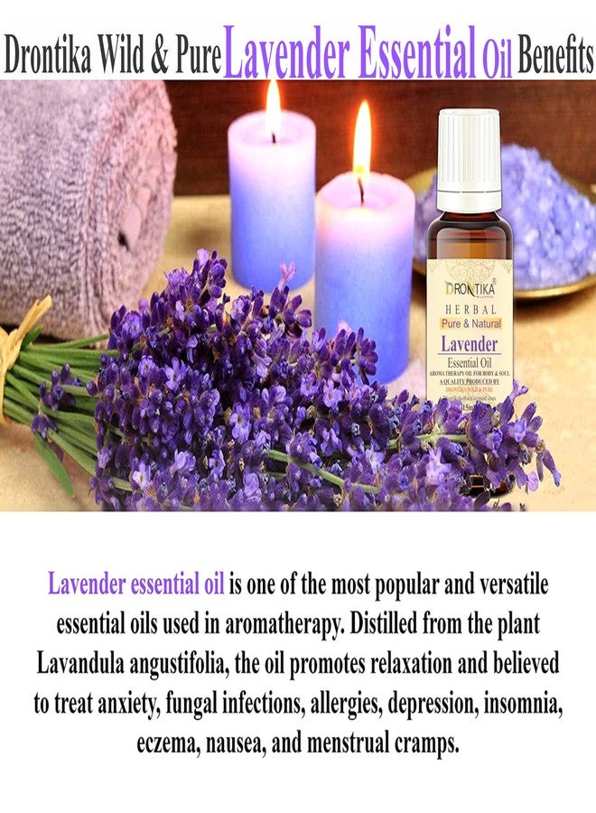 Drontika Lavender Essential Oil Pure Natural Lavandula Angustifolia Extract - Healthier Skin and Hair Calming Bath or Massage for Restful Diffuser-Ready for Aromatherapy - 15 ml (Pack Of 2) - Image 3