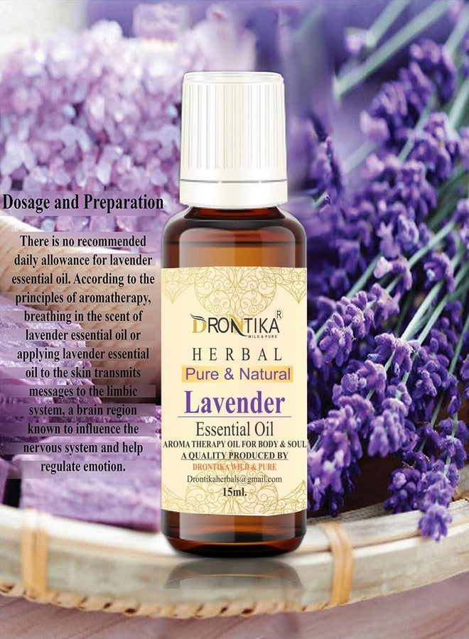 Drontika Lavender Essential Oil Pure Natural Lavandula Angustifolia Extract - Healthier Skin and Hair Calming Bath or Massage for Restful Diffuser-Ready for Aromatherapy - 15 ml (Pack Of 2) - Image 4