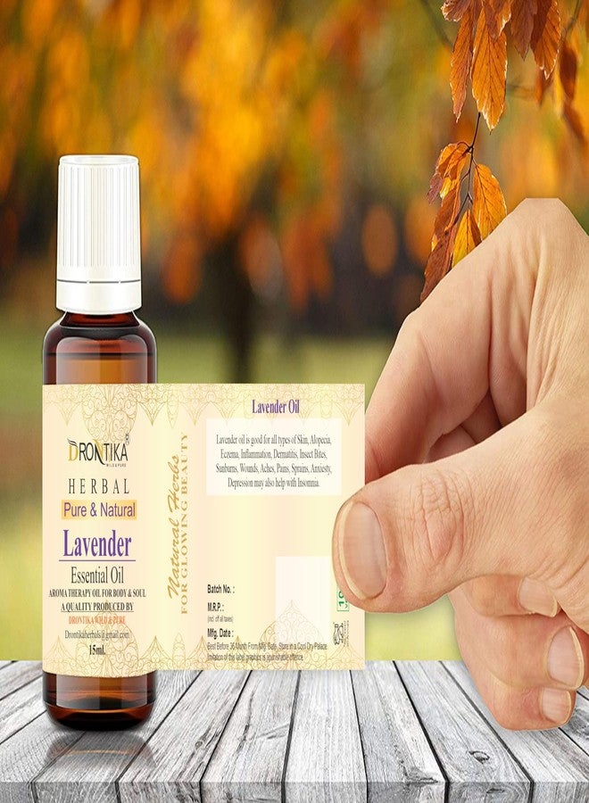 Drontika Lavender Essential Oil Pure Natural Lavandula Angustifolia Extract - Healthier Skin and Hair Calming Bath or Massage for Restful Diffuser-Ready for Aromatherapy - 15 ml (Pack Of 2) - Image 5