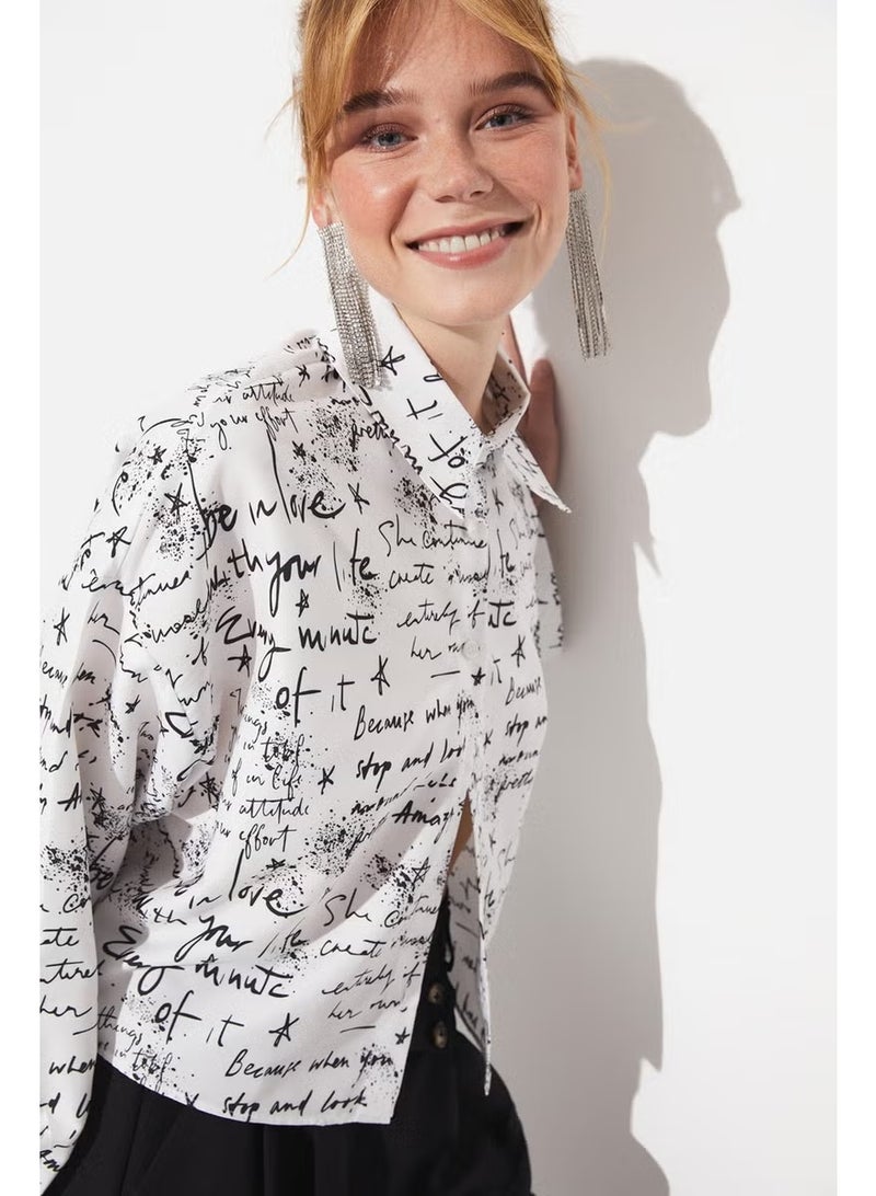 JUNE Text Patterned Shirt - Image 3