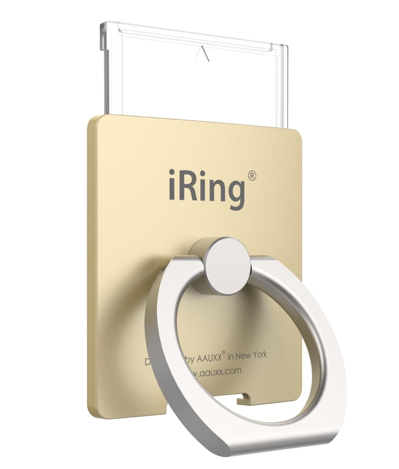 iRing Link, Made in Korea, Wireless Charging Friendly Phone Holder - Cell Phone Ring Grip Finger Holder and Stand Compatible with iPhone, Galaxy, and Other Smartphones(Gold) - Image 1
