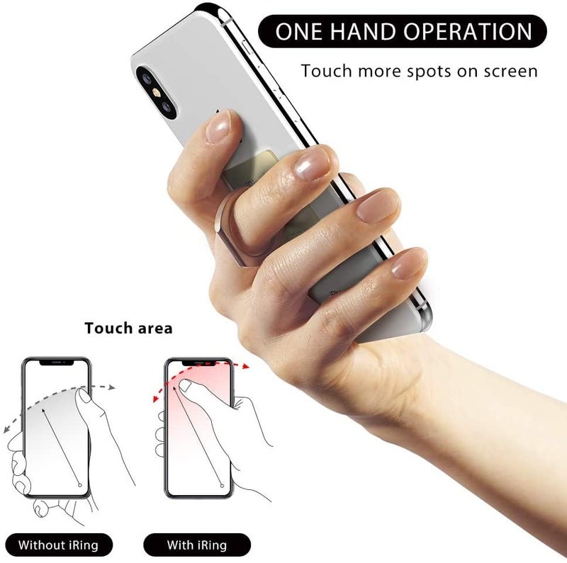 iRing Link, Made in Korea, Wireless Charging Friendly Phone Holder - Cell Phone Ring Grip Finger Holder and Stand Compatible with iPhone, Galaxy, and Other Smartphones(Gold) - Image 3