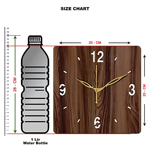 Freny Exim 10" Inch Wooden Wall Clock (Wenge, Small Size, 25cm x 25cm)-007 - Image 3